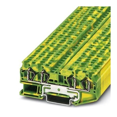 Ground modular terminal block, Spring-cage connection, No. of connections: 4, cross section: 0.08 mm2 - 6 mm2, green-yellow