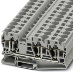 Feed-through terminal block, 1000 V, 76 A, Spring-cage connection, No. of connections: 3, cross section: 0.2 mm2 - 25 mm2, gr