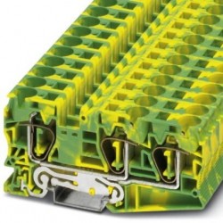 Ground modular terminal block, Spring-cage connection, No. of connections: 3, cross section: 0.2 mm2 - 25 mm2, green-yellow