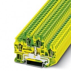 Protective conductor double-level terminal block, Spring-cage connection, No. of connections: 4, cross section: 0.08 mm2 - 4 