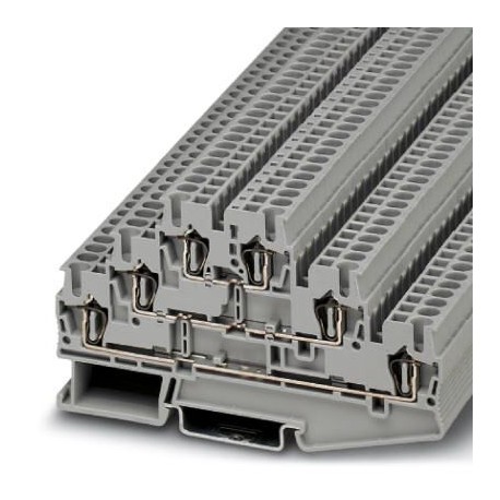 Multi-level terminal block, 500 V, 20 A, Spring-cage connection, No. of connections: 6, cross section: 0.08 mm2 - 4 mm2, gray