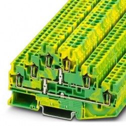 Spring cage ground terminal block, Spring-cage connection, No. of connections: 6, cross section: 0.08 mm2 - 4 mm2, green-yell