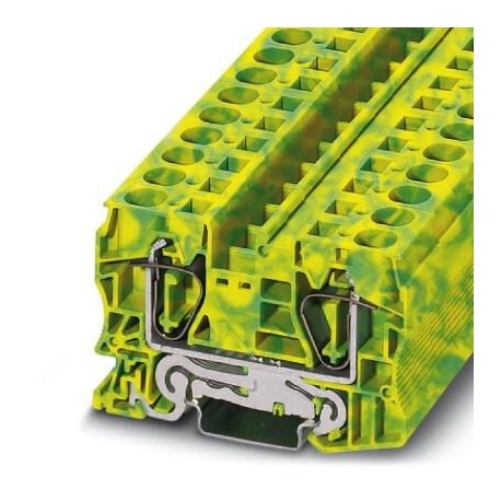 Spring cage ground terminal block, Spring-cage connection, No. of connections: 2, cross section: 0.2 mm2 - 25 mm2, green-yell