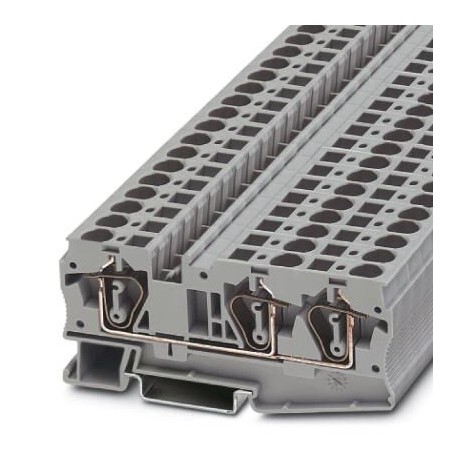 Feed-through terminal block, 1000 V, 41 A, Spring-cage connection, No. of connections: 3, cross section: 0.2 mm2 - 10 mm2, gr