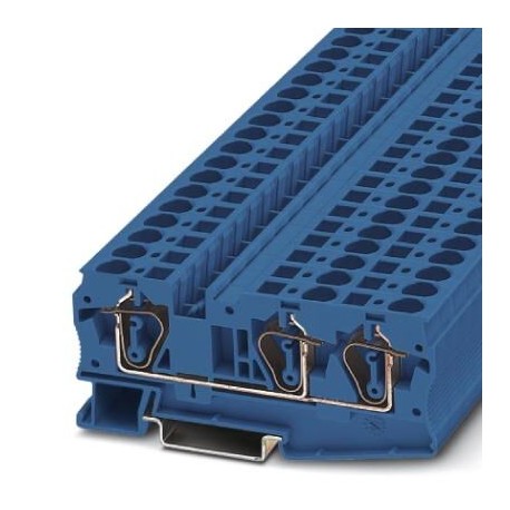 Feed-through terminal block, 1000 V, 41 A, Spring-cage connection, No. of connections: 3, cross section: 0.2 mm2 - 10 mm2, bl