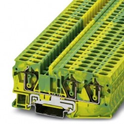 Ground modular terminal block, Spring-cage connection, No. of connections: 3, cross section: 0.2 mm2 - 10 mm2, green-yellow