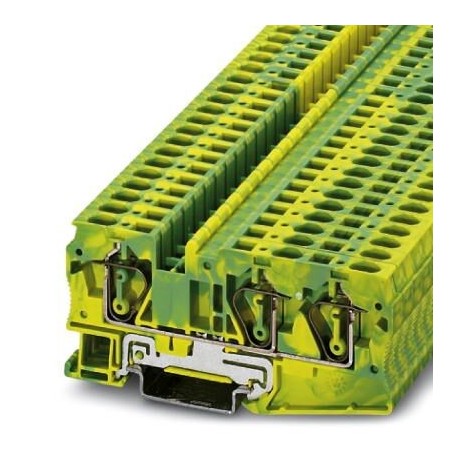Ground modular terminal block, Spring-cage connection, No. of connections: 3, cross section: 0.2 mm2 - 10 mm2, green-yellow