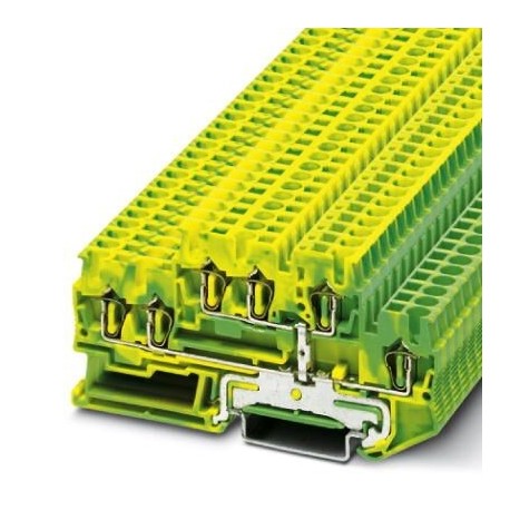 Dvokatna redna stezaljka STTB 2,5-TWIN-PE, sa zaštitnim uzemljenjem, opružni priključak, presjek: 0.08 mm2 - 4 mm2, žuto-