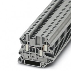Feed-through terminal block, 500 V, 24 A, screw connection, No. of connections: 3, cross section: 0.14 mm2 - 4 mm2, gray