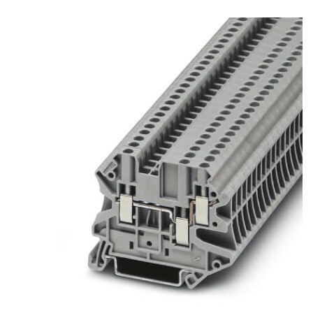 Feed-through terminal block, 500 V, 24 A, screw connection, No. of connections: 3, cross section: 0.14 mm2 - 4 mm2, gray
