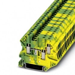Ground modular terminal block, screw connection, No. of connections: 3, cross section: 0.14 mm2 - 4 mm2, green-yellow