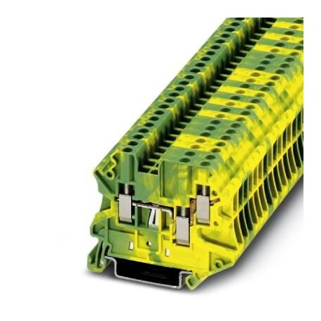 Ground modular terminal block, screw connection, No. of connections: 3, cross section: 0.14 mm2 - 4 mm2, green-yellow