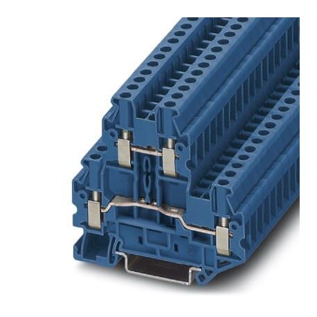 Double-level terminal block, screw connection, cross section: 0.14 mm2 - 4 mm2, blue