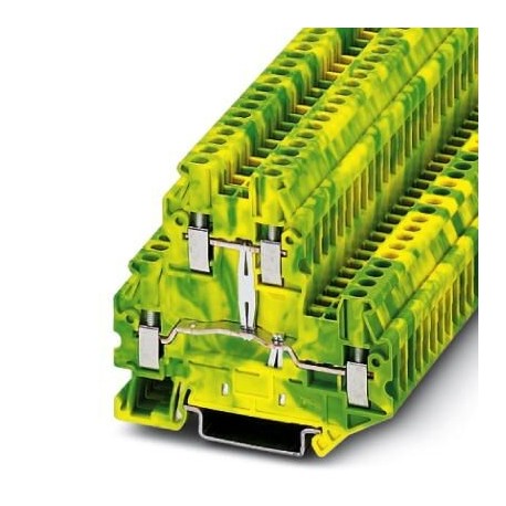 Protective conductor double-level terminal block, screw connection, No. of connections: 4, cross section: 0.14 mm2 - 4 mm2, gre