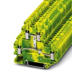 Ground modular terminal block, screw connection, No. of connections: 4, cross section: 0.14 mm2 - 6 mm2, green-yellow