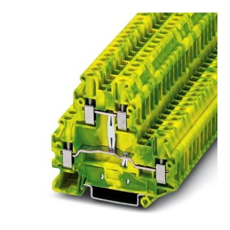 Ground modular terminal block, screw connection, No. of connections: 4, cross section: 0.14 mm2 - 6 mm2, green-yellow