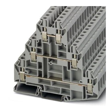 Multi-level terminal block, screw connection, cross section: 0.2 mm2 - 10 mm2, gray