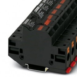Fuse modular terminal block, push-in connection, cross section: 1.5 mm2- 10 mm2, fuse type: Midget / 10.3 x 38, black