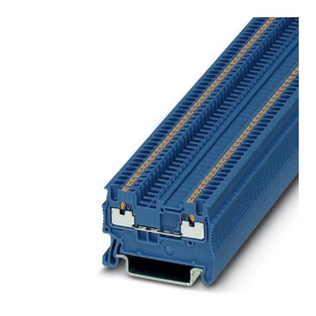 Feed-through terminal block, 500 V, 17.5 A, push-in connection, No. of connections: 2, cross section: 0.14 mm2 - 1.5 mm2, blu