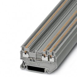 Feed-through terminal block, 500 V, 17.5 A, push-in connection, No. of connections: 3, cross section: 0.14 mm2 - 1.5 mm2, gray