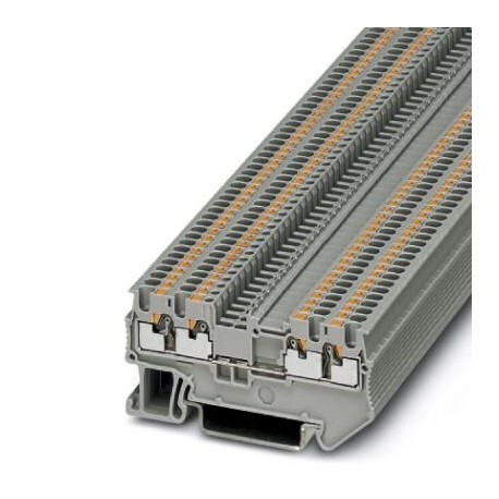 Feed-through terminal block, 500 V, 17.5 A, push-in connection, No. of connections: 4, cross section: 0.14 mm2 - 1.5 mm2, gray