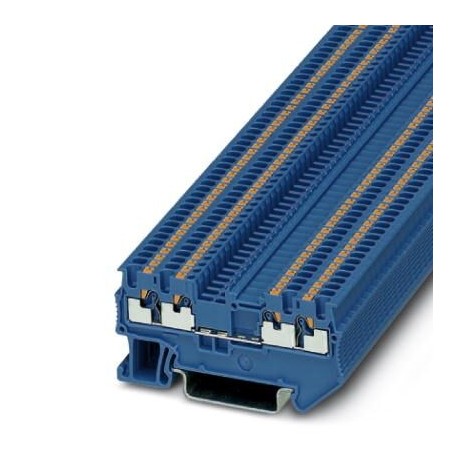 Feed-through terminal block, 500 V, 17.5 A, push-in connection, No. of connections: 4, cross section: 0.14 mm2 - 1.5 mm2, blue
