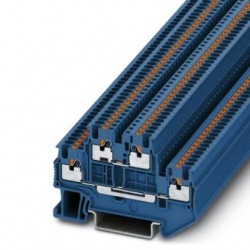 Double-level terminal block, push-in connection, cross section: 0.14 mm2 - 1.5 mm2, blue