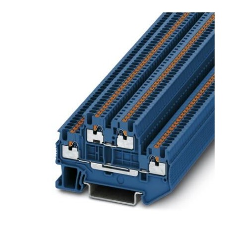 Double-level terminal block, push-in connection, cross section: 0.14 mm2 - 1.5 mm2, blue