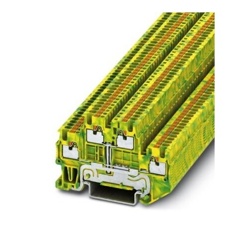 Protective conductor double-level terminal block, push-in connection, No. of connections: 4, cross section: 0.14 mm2 - 1.5 mm