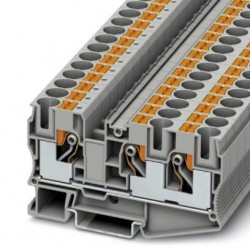 Feed-through terminal block, 1000 V, 57 A, push-in connection, No. of connections: 3, cross section: 0.5 mm2 - 16 mm2, gray