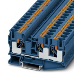 Feed-through terminal block, 1000 V, 57 A, push-in connection, No. of connections: 3, cross section: 0.5 mm2 - 16 mm2, blue