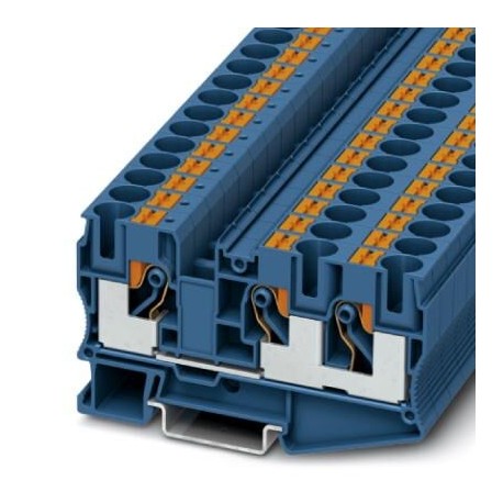 Feed-through terminal block, 1000 V, 57 A, push-in connection, No. of connections: 3, cross section: 0.5 mm2 - 16 mm2, blue