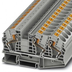 Feed-through terminal block, 1000 V, 76 A, push-in connection, No. of connections: 3, cross section: 0.5 mm2 - 25 mm2, gray