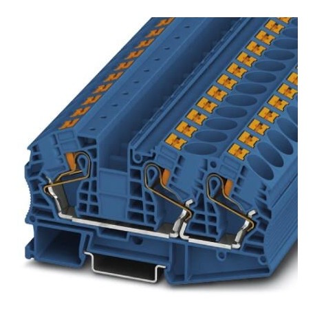 Feed-through terminal block, 1000 V, 76 A, push-in connection, No. of connections: 3, cross section: 0.5 mm2 - 25 mm2, blue