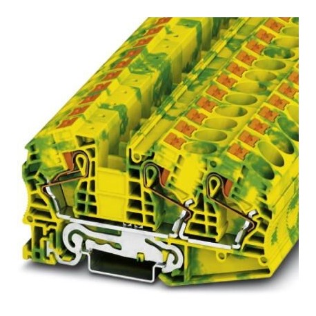 Ground modular terminal block, push-in connection, No. of connections: 3, cross section: 0.5 mm2 - 25 mm2, green-yellow
