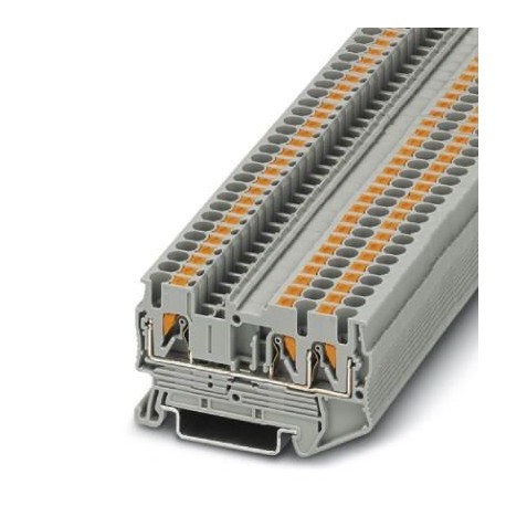 Feed-through terminal block, 800 V, 24 A, push-in connection, No. of connections: 3, cross section: 0.14 mm2 - 4 mm2, gray