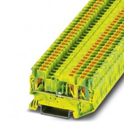 Ground modular terminal block, push-in connection, No. of connections: 3, cross section: 0.14 mm2 - 4 mm2, green-yellow
