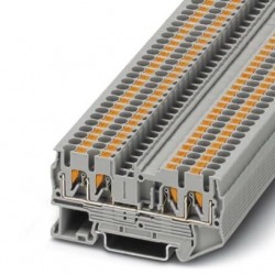 Feed-through terminal block, 800 V, 24 A, push-in connection, No. of connections: 4, cross section: 0.14 mm2 - 4 mm2, gray