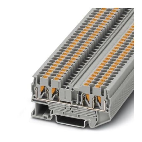Feed-through terminal block, 800 V, 24 A, push-in connection, No. of connections: 4, cross section: 0.14 mm2 - 4 mm2, gray