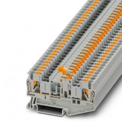 Knife disconnect terminal block, 400 V, 16 A, push-in connection, cross section: 0.14 mm2 - 4 mm2, gray