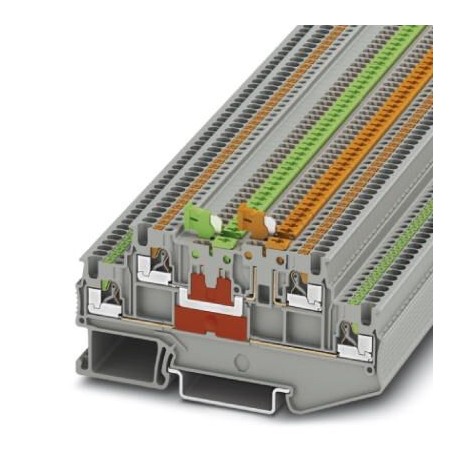 Knife disconnect terminal block, 400 V, 9 A, push-in connection, cross section: 0.14 mm2 - 1.5 mm2, gray