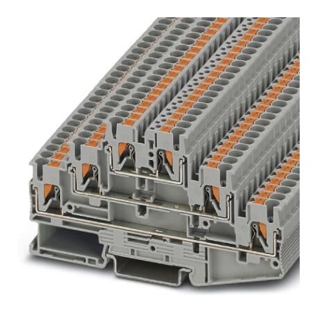 Multi-level terminal block, push-in connection, cross section: 0.14 mm2 - 4 mm2, gray