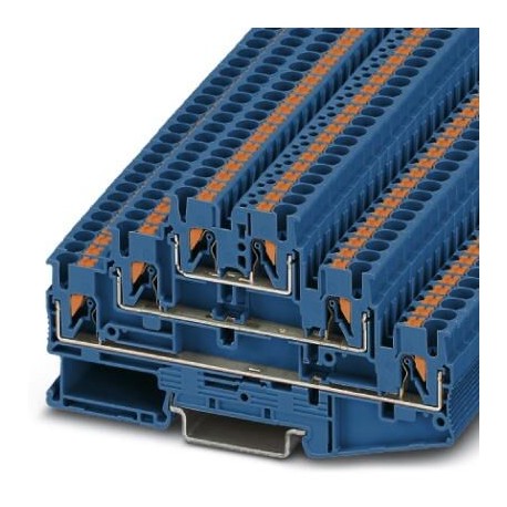 Multi-level terminal block, 500 V, 20 A, push-in connection, No. of connections: 6, cross section: 0.14 mm2 - 4 mm2, blue