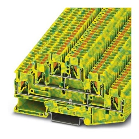 Ground modular terminal block, push-in connection, No. of connections: 6, cross section: 0.14 mm2 - 4 mm2, green-yellow