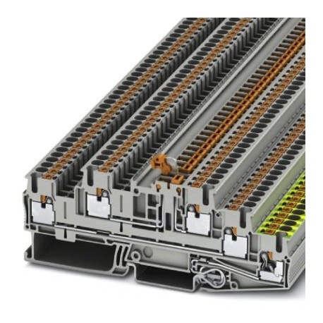 Installation ground terminal block, push-in connection, cross section: 0.14 mm2 - 4 mm2, gray