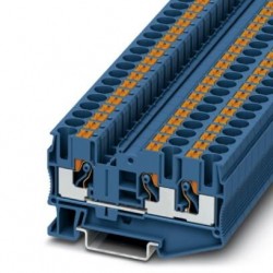 Feed-through terminal block, 1000 V, 41 A, push-in connection, No. of connections: 3, cross section: 0.5 mm2 - 10 mm2, blue