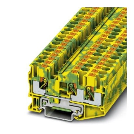 Ground modular terminal block, push-in connection, No. of connections: 3, cross section: 0.5 mm2 - 10 mm2, green-yellow