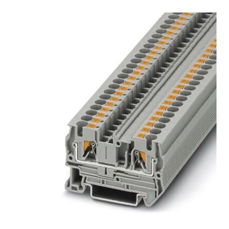 Feed-through terminal block, 800 V, 32 A, push-in connection, No. of connections: 2, cross section: 0.2 mm2 - 6 mm2, gray