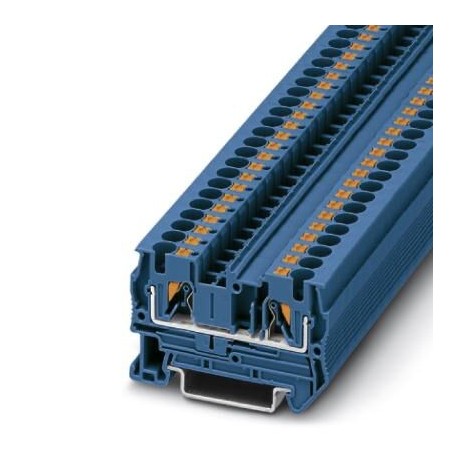 Feed-through terminal block, 800 V, 32 A, push-in connection, No. of connections: 2, cross section: 0.2 mm2 - 6 mm2, blue