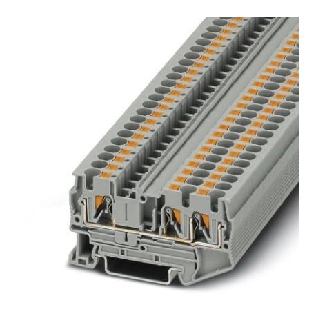 Feed-through terminal block, 800 V, 32 A, push-in connection, No. of connections: 3, cross section: 0.2 mm2 - 6 mm2, gray